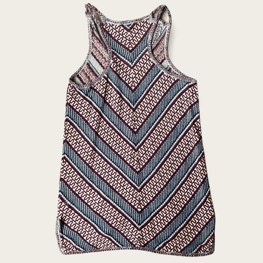 Lucky brand maroon and blue chevron pattern racer back tank top size Small - Picture 4 of 4